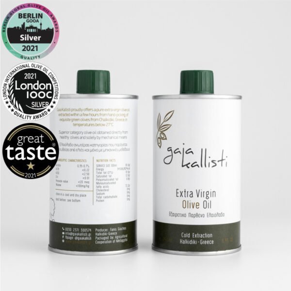 Gaia Kallisti extra vierge olijfolie, Halkidiki, koudgeperst 250ml blik