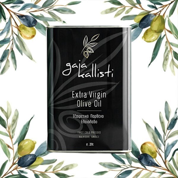Griekse extra vierge olijfolie, Halkidiki, koudgeperst, verpakt in 2lt tin