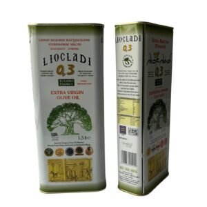 Extra virgin olijfolie uit Halkidiki, koudgeperst en in blik verpakt.