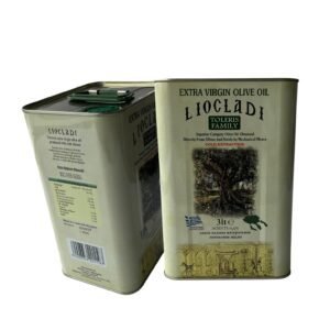 Extra vierge olijfolie uit Halkidiki, koudgeperst in metalen verpakking, afkomstig van olijven uit Griekenland, rijk aan antioxidanten, verpakt in een praktische 3-liter doos.