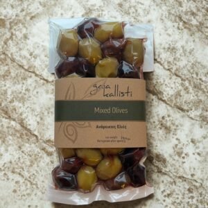 Mix van verschillende Gaia Kallisti Griekse olijven in één verpakking