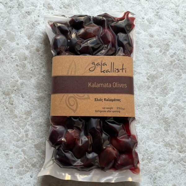 Vacuümverpakte Gaia Kallisti Kalamata olijven uit Griekenland - 250g